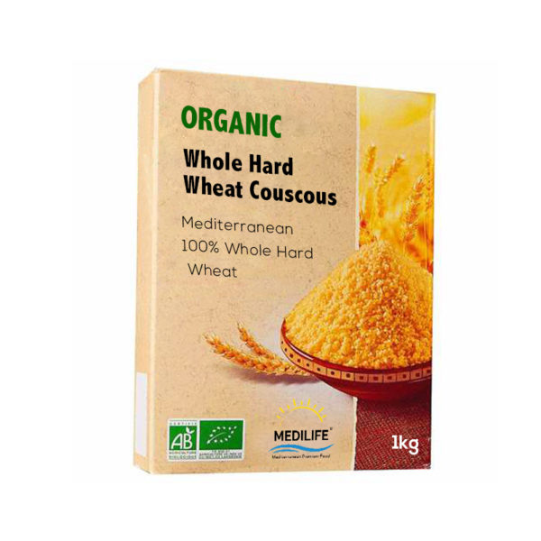 Organic Couscous Whole Hard Wheat 1 kg Carton packing